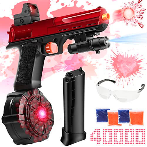 Caissa Gel Ball Blaster Gun Pistol Glock With Drum And Sight - caissatoy