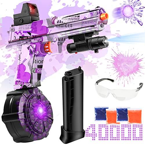 Caissa Gel Ball Blaster Gun Pistol Glock With Drum And Sight - caissatoy