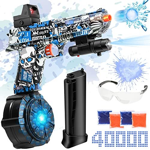 Caissa Gel Ball Blaster Gun Pistol Glock With Drum And Sight - caissatoy