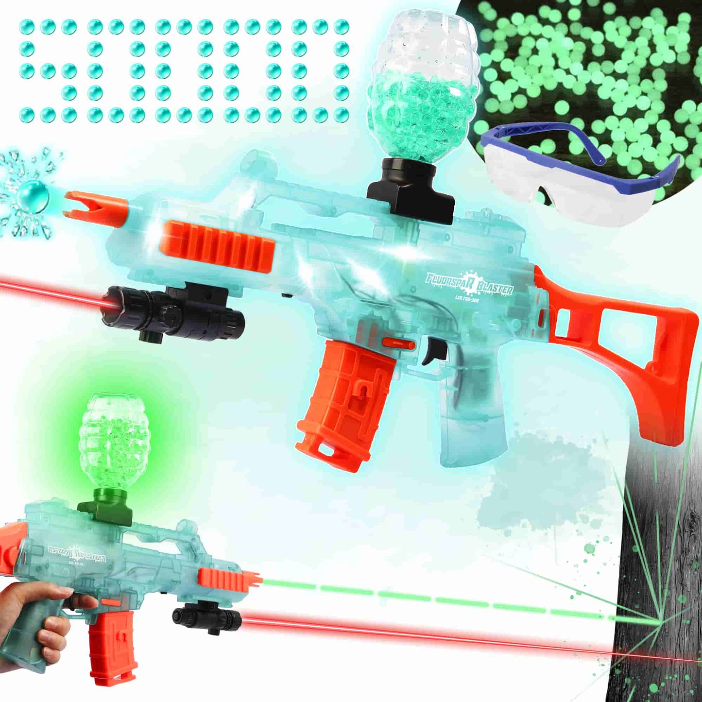 Caissa Luminous and Led Gel Ball Blaster Gun Pistol G36 - caissatoy