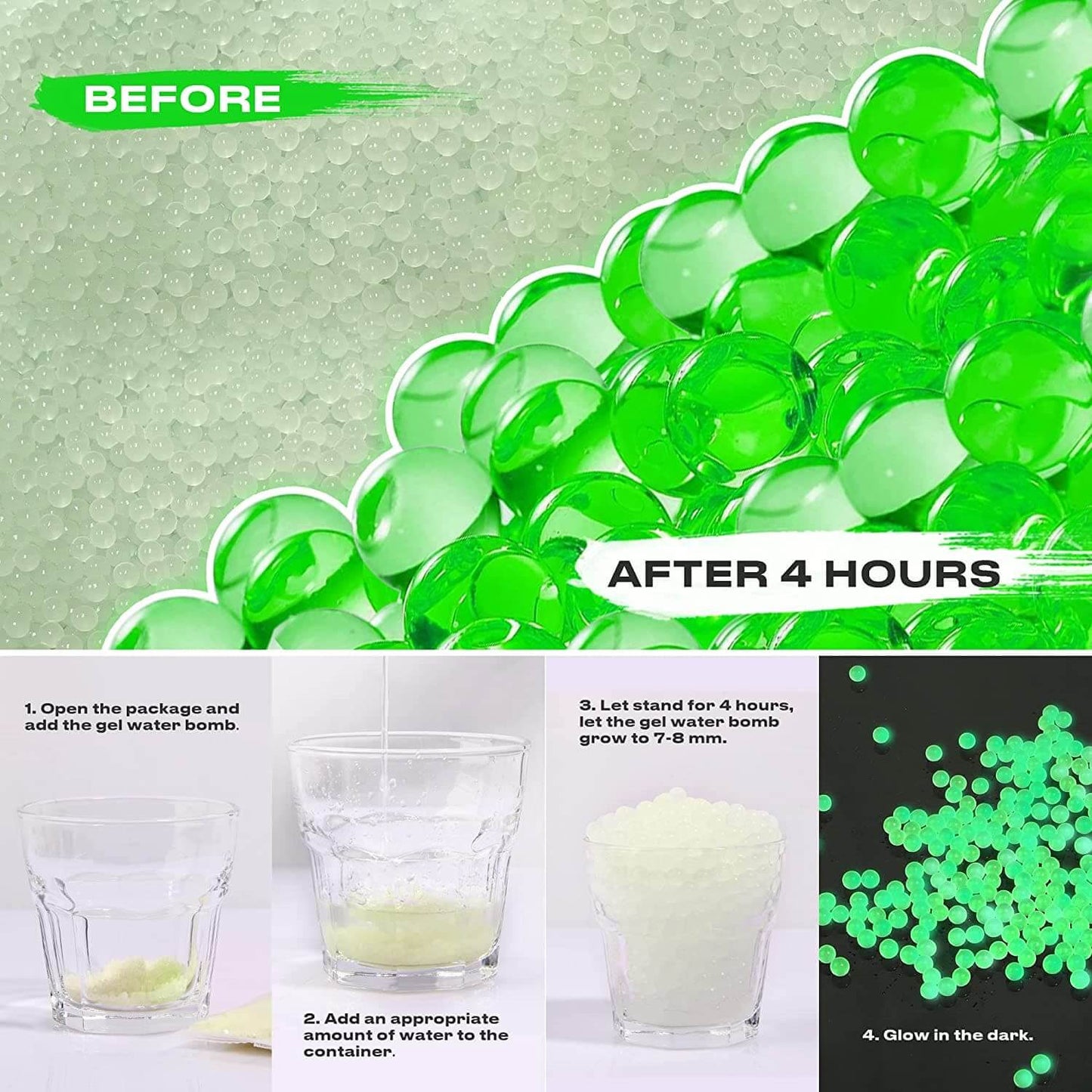 Caissa Lunimous Gel Balls Blaster Glow in The Dark - caissatoy