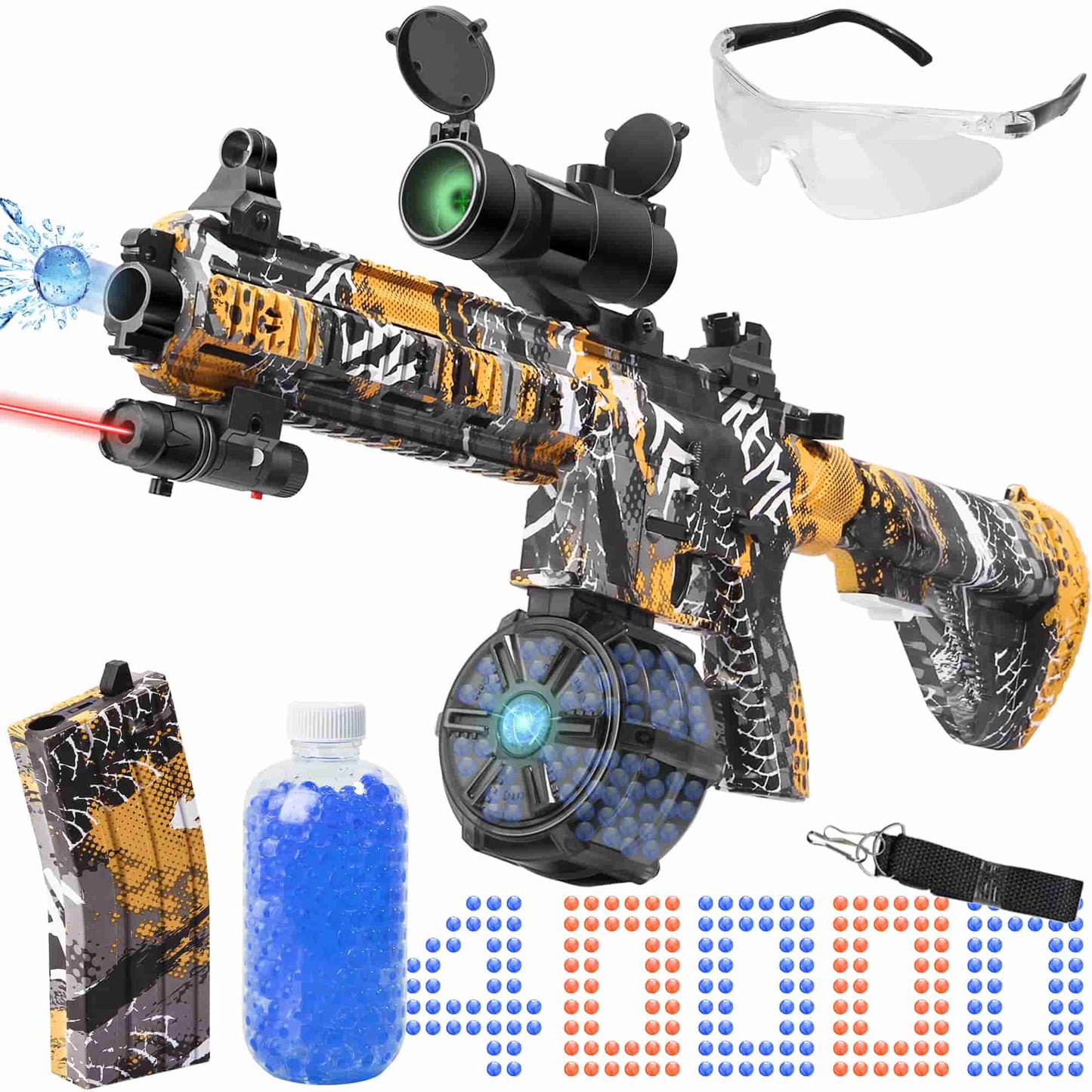Caissa M416 Manual & Automatic Dual Mode Gel Ball Blaster Gun Pistol Splatter - caissatoy